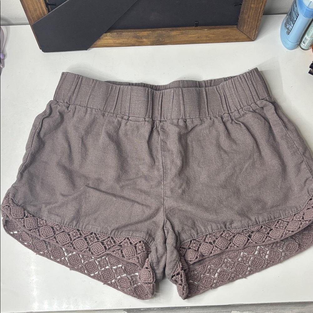Aeropostale Brown Shorts with Crochet Detail